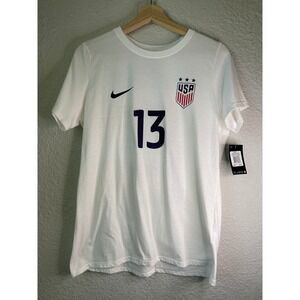 Nike USWNT Morgan 13 Soccer Jersey Athletic Cut Tee T-Shirt‎ White Large